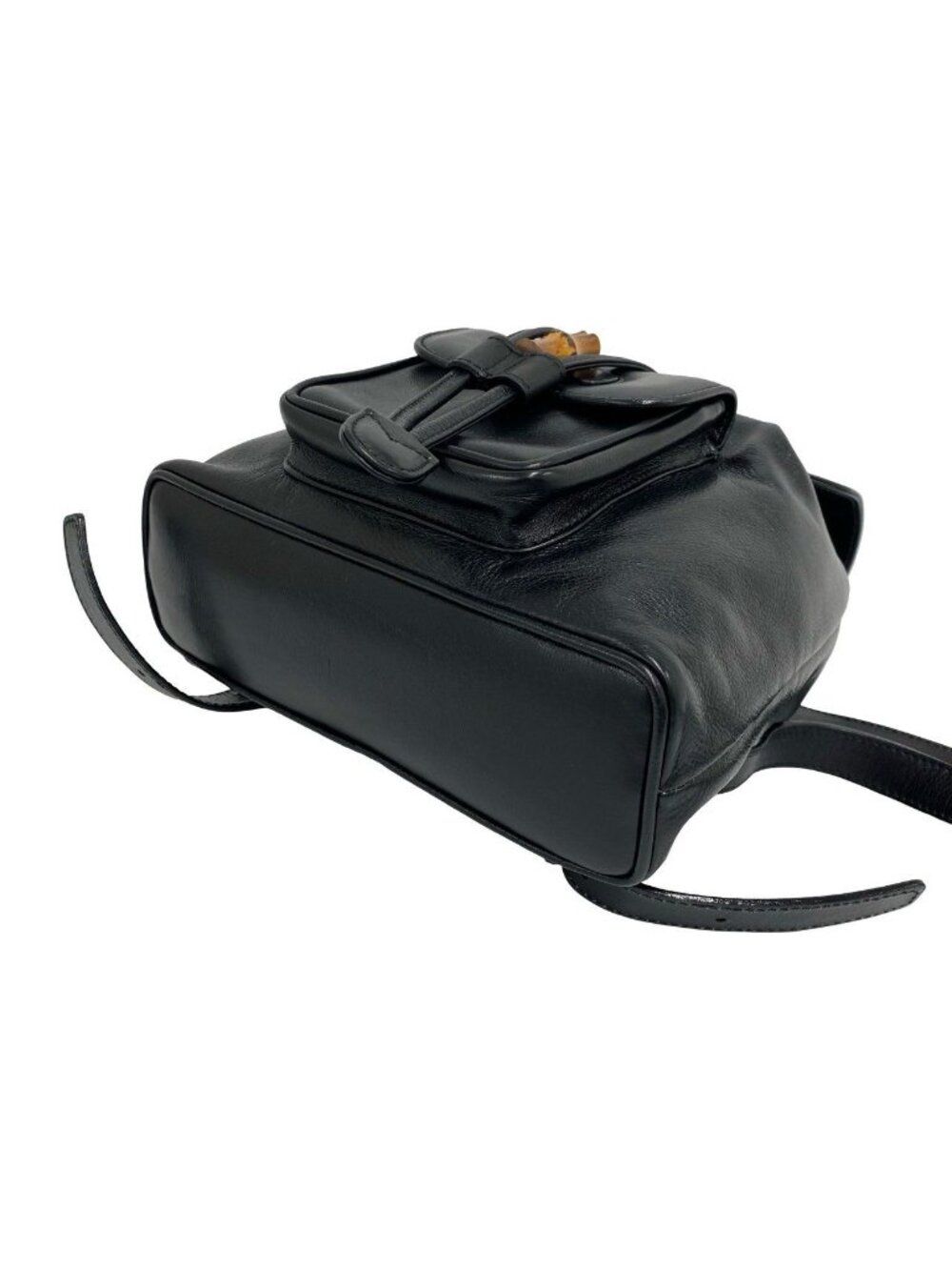Gucci Vintage Bamboo Leather Backpack Black - Picture 8 of 10